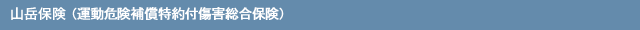 山岳保険（運動危険補償特約付傷害総合保険）